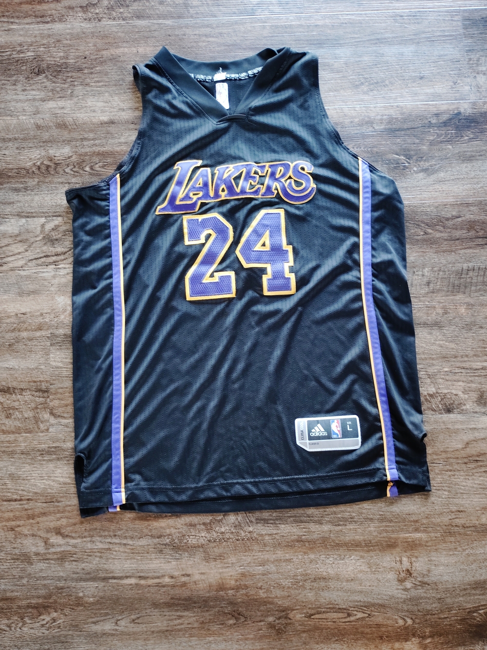Koby Bryant Los Angeles Lakers #24 Black Jersey with Purple & Gold Trim